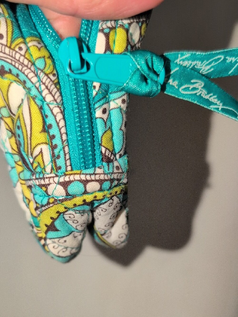 Vera Bradley Quilted Paisley Turquoise & Lime Small Purse - Retired Pattern - Picture 5 of 8